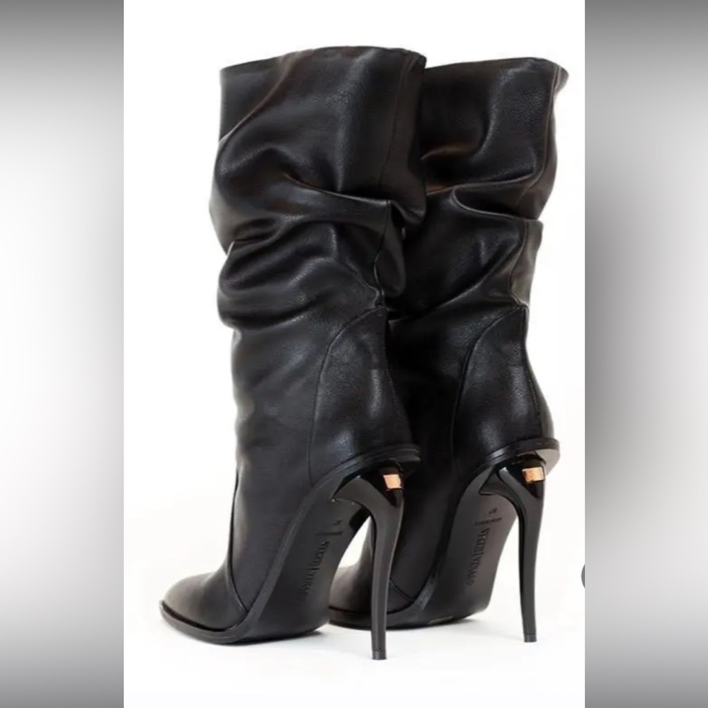 Elegant Black Leather Sylth Virago‎ Women's Boots size 9